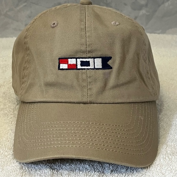 Cape Cod Nautical Flag Adjustable Khaki Cotton Yachting Cap - Picture 14 of 14